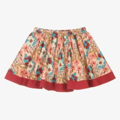 The Middle Daughter Girls Pink Floral Cotton Skirt Outlet