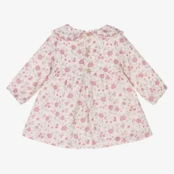 Laranjinha Girls Pink Floral Cotton Dress Online