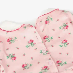 Rachel Riley Girls Pink Floral Cotton Jersey Dress Hot