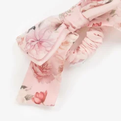 Patachou Girls Pink Floral Hair Bow Elastic Hot