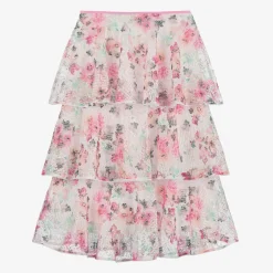 Nessi Byrd Girls Pink Floral Lace Beach Skirt (UV50) Sale