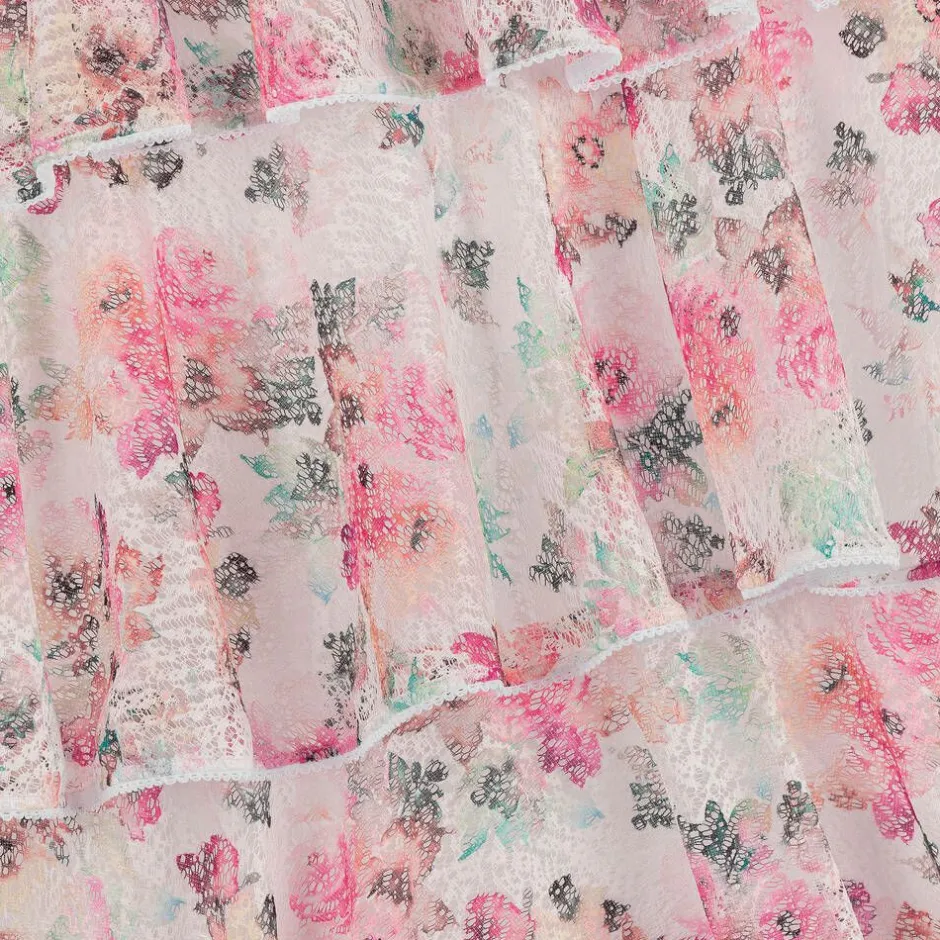 Nessi Byrd Girls Pink Floral Lace Beach Skirt (UV50) Sale