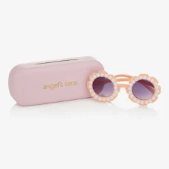 Angels Face Girls Pink Floral Pearl Sunglasses Hot