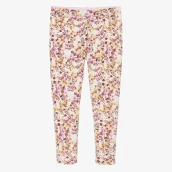 Guess Girls Pink Floral Print Reversible Leggings Clearance