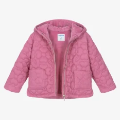 Mayoral Girls Pink Floral Quilted Jacket Sale
