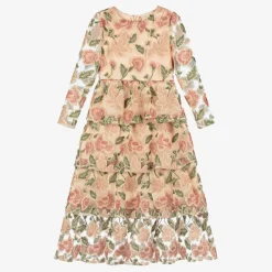 Marlo Kids Girls Pink Floral Sequin Dress Hot