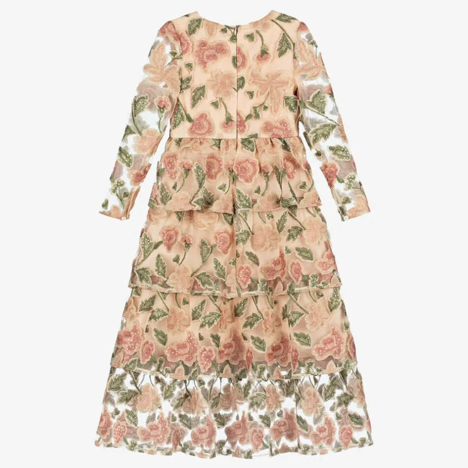 Marlo Kids Girls Pink Floral Sequin Dress Hot