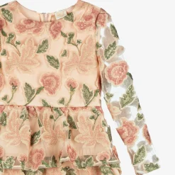 Marlo Kids Girls Pink Floral Sequin Dress Hot