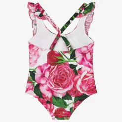 Dolce amp; Gabbana Girls Pink Floral Swimsuit Online