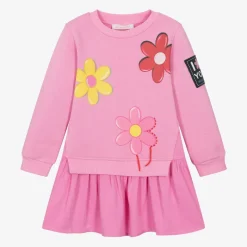 Monnalisa Girls Pink Flower Print Sweatshirt Dress Hot
