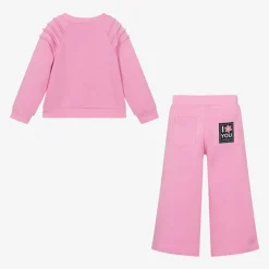 Monnalisa Girls Pink Flower Print Tracksuit Online