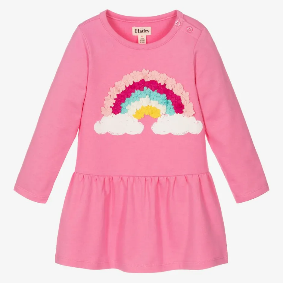 Hatley Girls Pink Flower Rainbow Cotton Dress Best