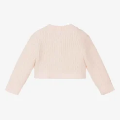 Carrément Beau Girls Pink Fluffy Knit Cardigan Clearance