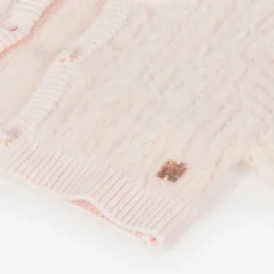 Carrément Beau Girls Pink Fluffy Knit Cardigan Clearance