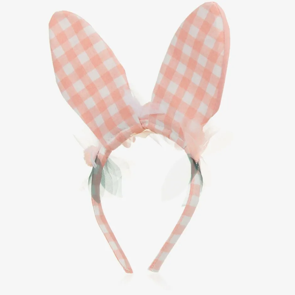 Meri Meri Girls Pink Gingham Bunny Ears Online