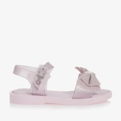 Mini Melissa Girls Pink Glitter Bow Jelly Sandals Clearance