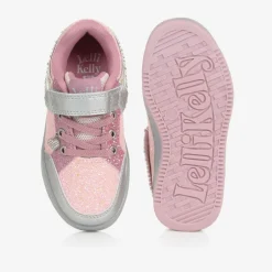 Lelli Kelly Girls Pink Glitter Fringed Trainers Hot