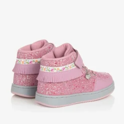 Lelli Kelly Girls Pink Glitter High-Top Trainers Hot