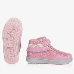 Lelli Kelly Girls Pink Glitter High-Top Trainers Hot
