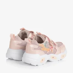 Beppi Girls Pink Glitter Light-Up Trainers