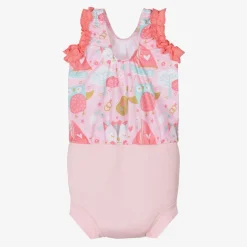 Splash About Girls Pink Happy Nappy Swimsuit (UPF50+) Best