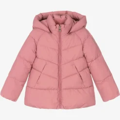 Mayoral Girls Pink Hooded Puffer Coat New