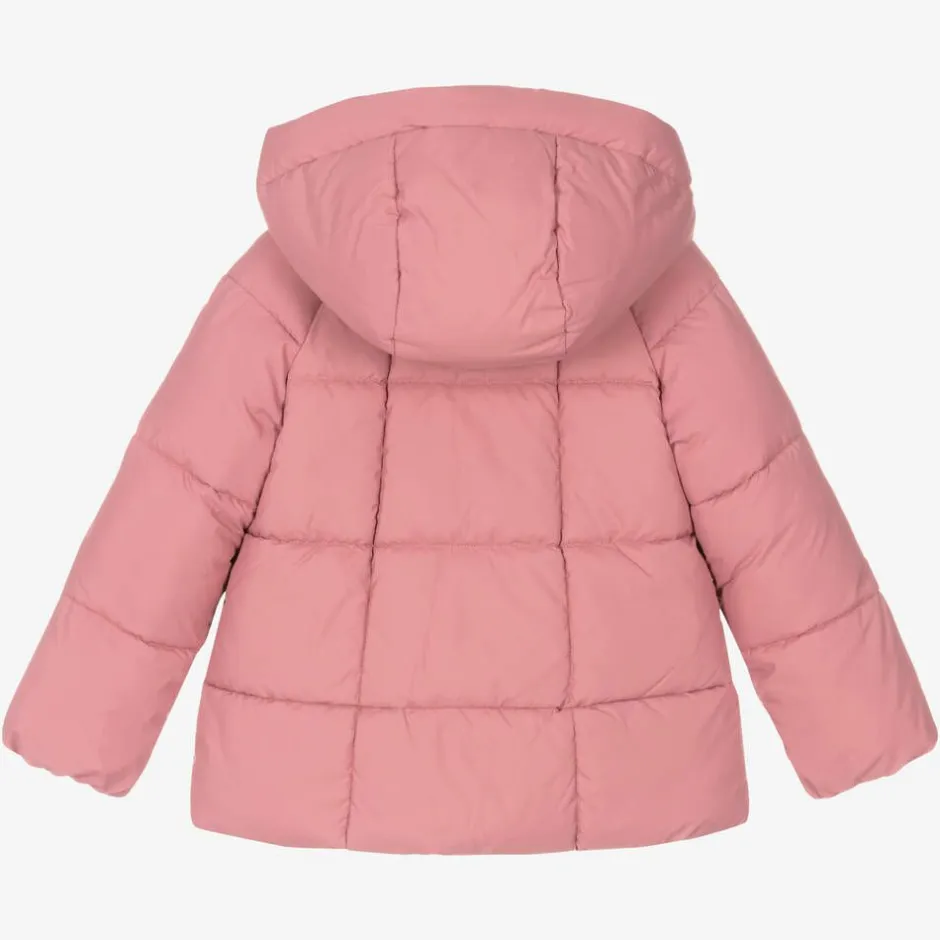 Mayoral Girls Pink Hooded Puffer Coat New
