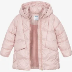 Mayoral Girls Pink Hooded Puffer Coat New