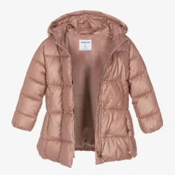 Mayoral Girls Pink Hooded Puffer Coat Discount