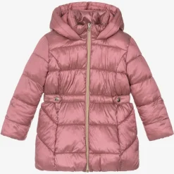 Mayoral Girls Pink Hooded Puffer Coat New