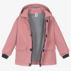 Petit Bateau Girls Pink Hooded Raincoat New