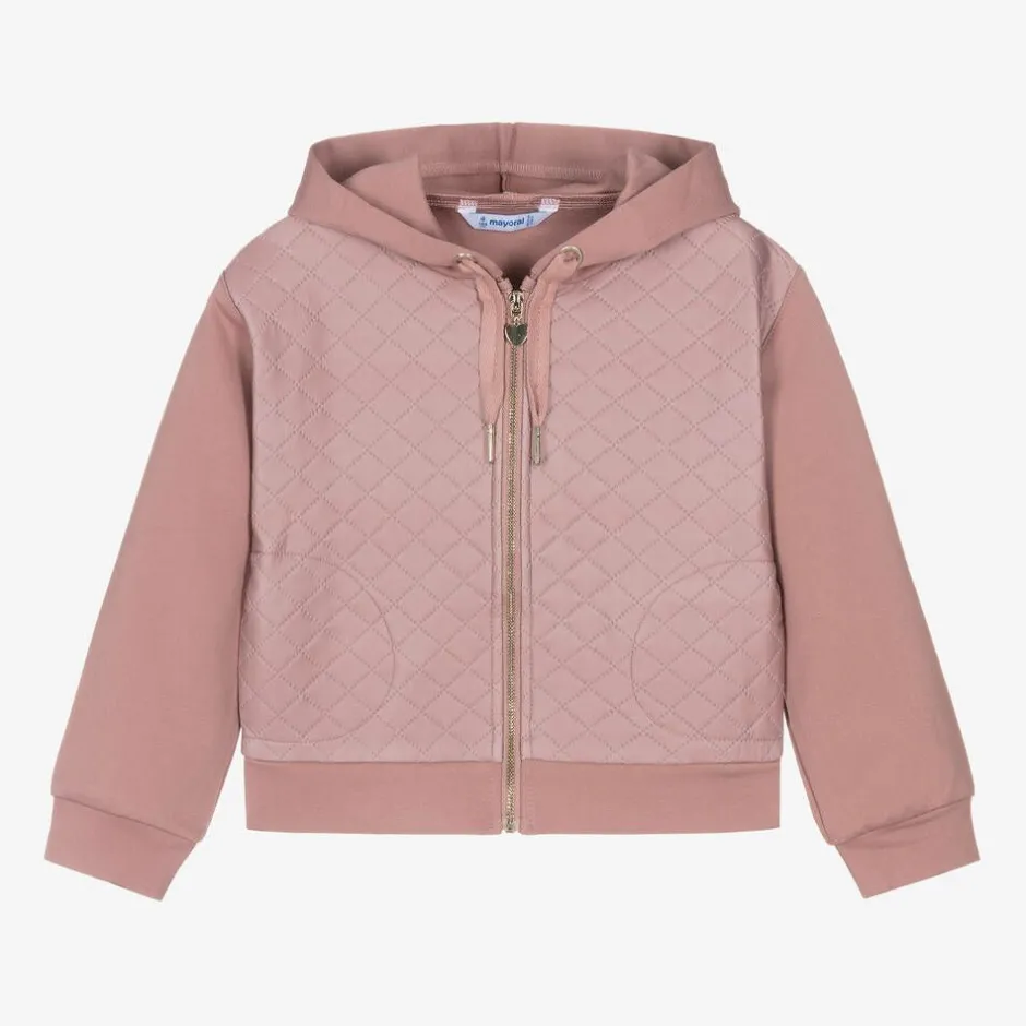 Mayoral Girls Pink Hooded Zip-Up Top Best