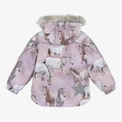 Molo Girls Pink Horse Padded Ski Jacket Outlet