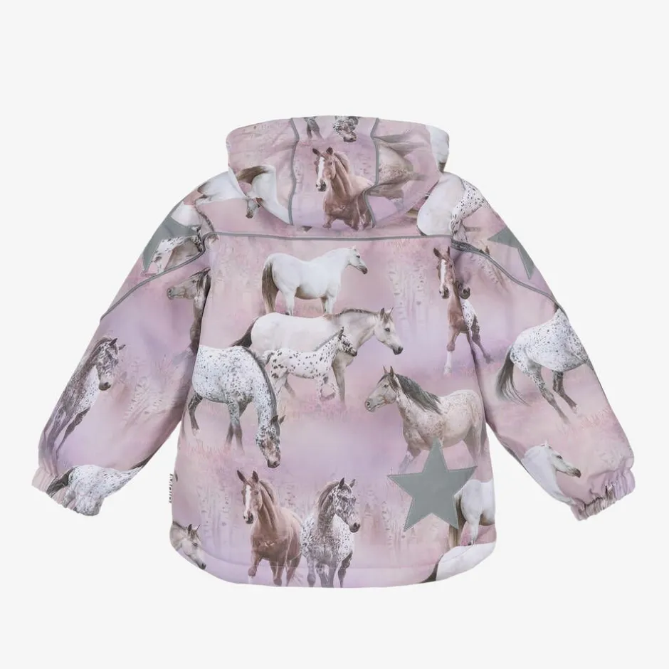 Molo Girls Pink Horse Padded Ski Jacket Outlet
