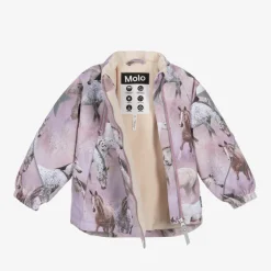 Molo Girls Pink Horse Padded Ski Jacket Outlet