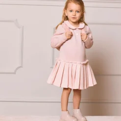 Patachou Girls Pink Jersey & Tweed Dress Hot