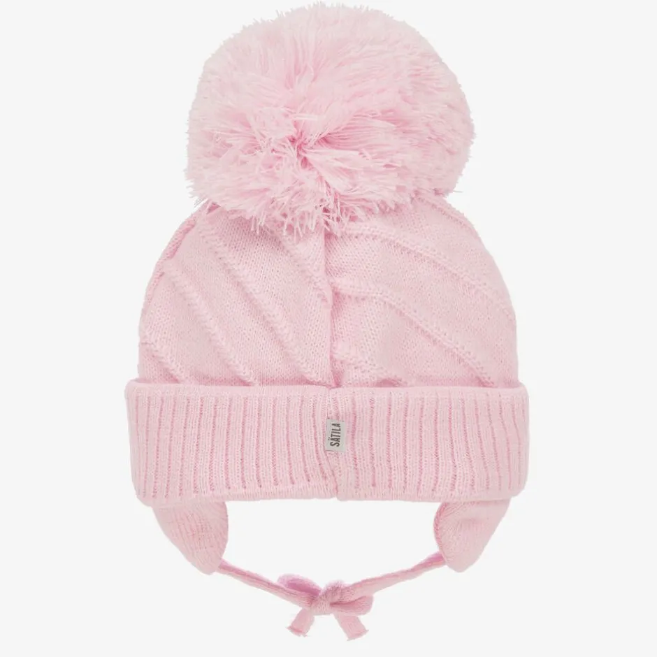 Sätila of Sweden Girls Pink Jim Giant Pom-Pom Hat Discount
