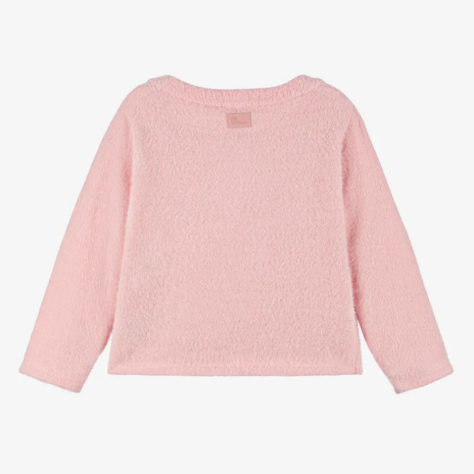 The Tiny Universe Girls Pink Knitted Bow Cardigan Discount