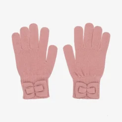 Mayoral Girls Pink Knitted Bow Gloves Best