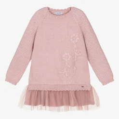 Mayoral Girls Pink Knitted Dress Outlet