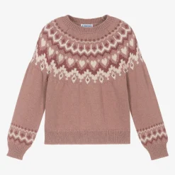 Mayoral Girls Pink Knitted Jumper Hot