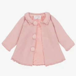 Mayoral Girls Pink Knitted Pram Coat & Hat Set