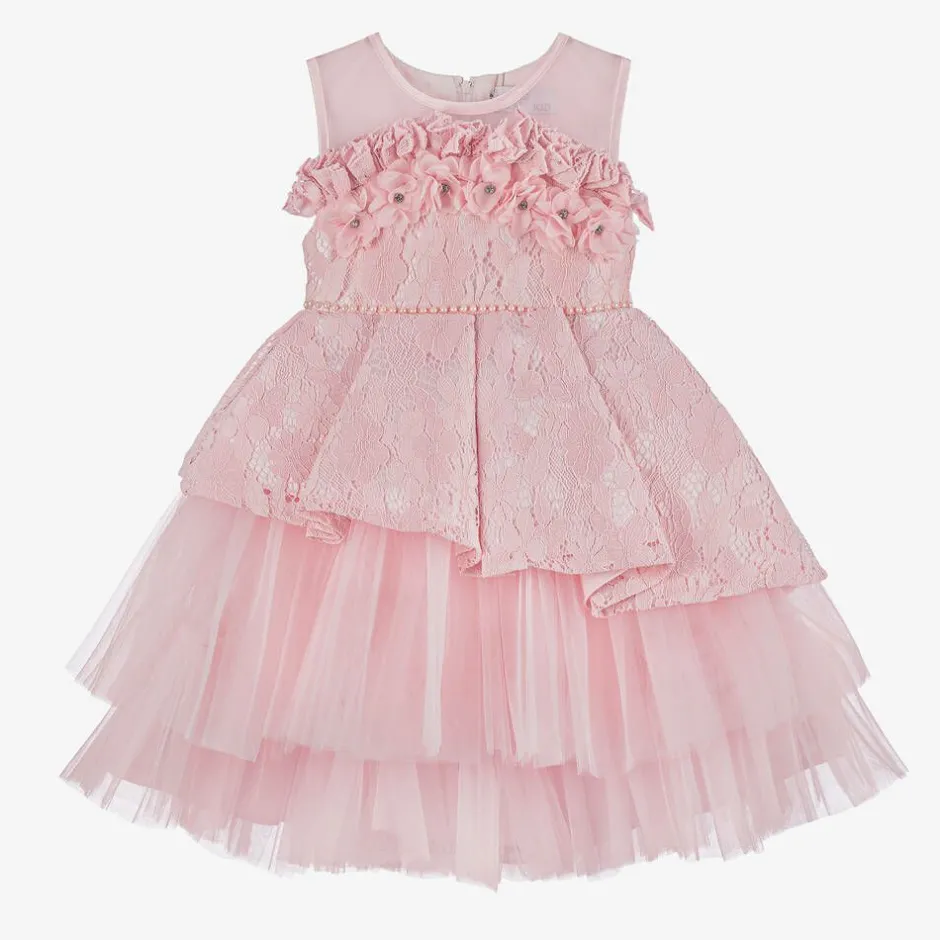 Beau KiD Girls Pink Lace & Tulle Dress