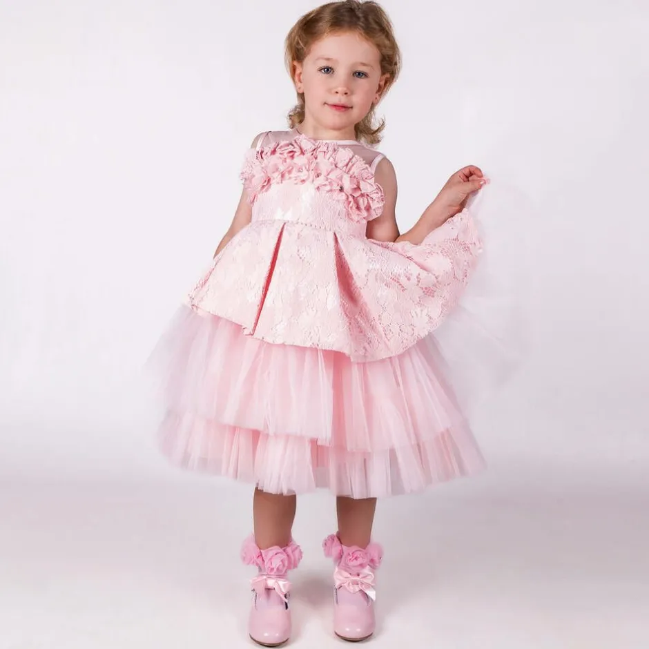 Beau KiD Girls Pink Lace & Tulle Dress