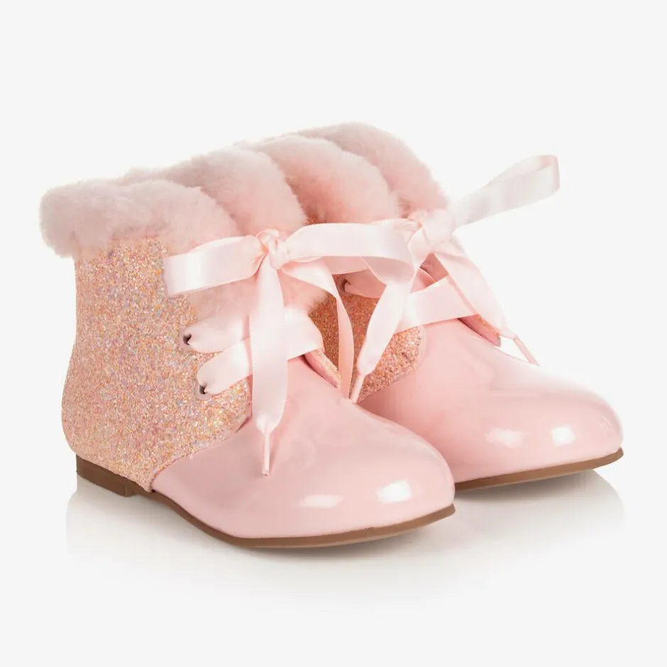 Beau KiD Girls Pink Leather Boots New