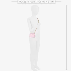 Zaccone Girls Pink Leather Bow Bag (12cm) Sale
