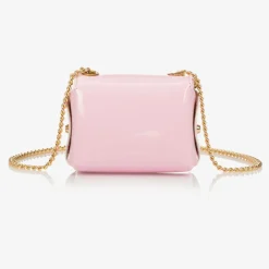 Zaccone Girls Pink Leather Bow Bag (12cm) Sale