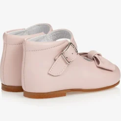 Childrens Classics Girls Pink Leather Bow Shoes Outlet