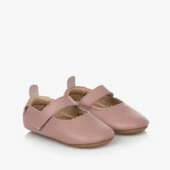 Old Soles Girls Pink Leather First Walker Shoes