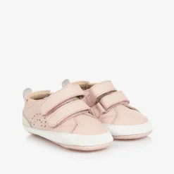 Old Soles Girls Pink Leather First Walker Trainers New